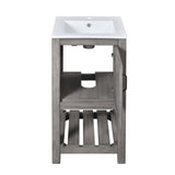 16" Bathroom Vanity Sink Combo for Small Space, Bathroom Sink Cabinet with Rectangular Ceramic N710P257402P