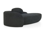 Modern Oval Single Lazy Sofa Chair with Integrated Backrest, Side Armrest and Pillow, Compact W487P456130