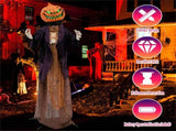 5.6 Feet Halloween Decoration Animated Standing Pumpkin Scarecrow 68708427