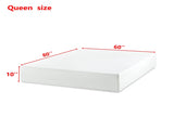 MADE IN US,10" Queen Size Green Tea Memory Foam Mattress in Box, Fiberglass Free, White W311P371388