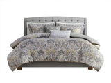 5 Piece Cotton Duvet Cover Set Grey King B035129117