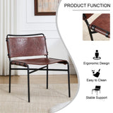 Retro leather leisure 2-piece set, modern antique leisure brown medieval modern leisure W3112P262798