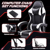 Video Game Chairs for Adults, PU Leather Gaming Chair with Footrest, 360&degSwivel Adjustable Lumbar 79821020