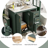 36'' Bathroom Vanity with Ceramic Sink Combo, Solid Wood Frame Bathroom Storage Cabinet, N710P243327F