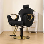 ZUN 360&deg; Swivel Reclining Salon Barber Chair with Heavy Duty Hydraulic Pump for Hair Stylists Home W676P187967