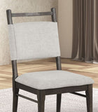 Dark Walnut Side Chairs Upholstered Seat 100% Polyester Kitchen Dining Room Set of 2pc Dining Chairs B011P321003