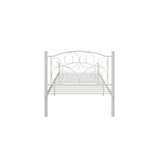 ZUN Twin Size Unique Flower Sturdy System Metal Bed Frame with Headboard and Footboard W21428124