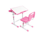 Desk and Chair Set Set with Adjustable Height, 40-Degree Tiltable Children Desktop, LED Light, 27939528