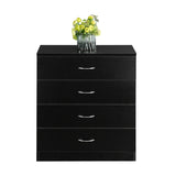 Modern Simple 4-Drawer Dresser Black 67789972