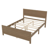 ZUN Wood Platform Bed Frame with Headboard, Mattress Foundation with Wood Slat Support, No Box Spring 99776256