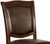 ZUN Glorious Classic Traditional Dining Chairs Cherry Solid wood Leatherette Seat Set of 2pc Side Chairs B011115494