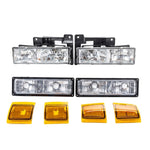 ZUN 6pcs Front Left Right Car Headlights & Corner Parking Lights for Chevy Truck/Suburban 1994-1998 08570897