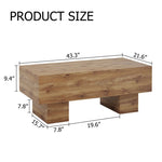 ZUN This modern rectangular coffee table features a stylish wood color, making it an ideal addition to W1151P168335