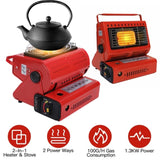 2 in 1 Portable Butane Burner Heater Outdoor Butane Gas Heater Warmer Heating Cooking Stove Cooker 30502006