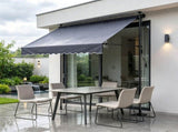 78" Manual Retractable Patio Awning, Height Adjustable Sunshade Canopy with Crank Handle for 28664360