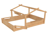 Full Size Floor Bed with Guardrails and Roof, Kids House Floor Bed with a Small Built-in Tray and W1580P396333