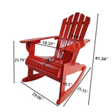 Reclining Wooden Outdoor Rocking Adirondack chair, Red W49570901