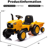 ZUN 12V Kids Ride on Tractor Electric Excavator Battery Powered Motorized Car for Kids Ages 3-6, with , W1811P154759