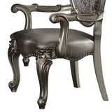 Silver and Antique Platinum Arm Chair with Nailhead Trim B062P209288