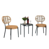 3 Pieces Of Luxury Outdoor Wicker Furniture - Patio Bistro Style Table And Chair W2337P180755