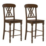 Walnut Cross Back Counter Height Stools B062P181307