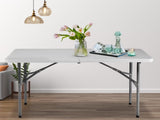 4FT Folding Picnic Table for Outdoor, Portable Fold-in-Half HDPE Dining Picnic Party Table with 34746535