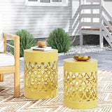 Outdoor Metal S/2 end table 73606.00YLW