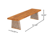 Outdoor Acacia Wood Bench,Teak Finish Brown Wicker N773P286715B