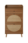 ZUN Rattan, Allen 2 door 1 drawer cabinet, shoe rack, double layer, suitable for entrance W688141533