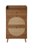 ZUN Rattan, Allen 2 door 1 drawer cabinet, shoe rack, double layer, suitable for entrance W688141533