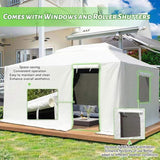 12'x16' Gazebo Cover for Hardtop Gazebos, Outdoor Universal Winter Gazebo Cover with Sidewalls and W1859P227656