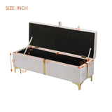 Elegant Upholstered Storage Ottoman,Storage Bench with Metal Legs for Bedroom,Living Room,Fully N733P207788A