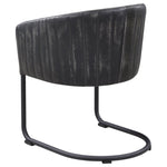 ZUN Anthracite and Matte Black Barrel Dining Chair B062P145579