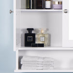 ZUN Wall Mounted Bathroom Cabinet with 2 Mirror Doors and Adjustable Shelf 66365074