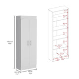 Nepal Pantry Cabinet, Space-Efficient 2-Door Design with Multiple Shelves B070P173199