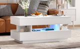 U-Can Lift-Top Coffee Table with 2 Drawers, Modern Coffee Table with Adequate Hidden Compartment, N724P290058K