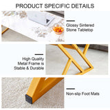 A coffee table is made of rock slab material, with a natural and smooth marble pattern on the W1151P154284