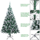 ZUN 7FT Spray White PVC Christmas Tree 870 Branches 85031935