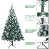 7FT Spray White PVC Christmas Tree 1349 Branches 60976705