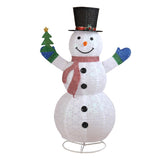 5.7FT Lighted Snowman Holding Small Tree Christmas Yard Decorations, Pre-lit Pull Up Snowman with 05791753