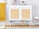 Modern minimalist storage cabinet, rattan shoe cabinet, bed top cabinet. Beautiful shape, suitable W1151P151509