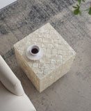 14x14x18" Square Capiz Stool, Cream W2078P326498