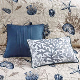 Brushed Microfiber Quilt Set with Throw Pillows Blue Full/Queen B03597484