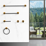 Bathroom Hardware Set, Thicken Space Aluminum 6 PCS Towel bar Set- Black Gold 24 Inches Wall Mounted 03265158