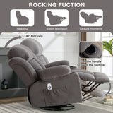 Swinging recliner massage heated sofa, with USB and 2 cup holders in side pockets W1807P298206