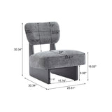 Modern Lounge Chair with Polyester Upholstery, Sturdy Wood Base With Black Finish, N767P241702C