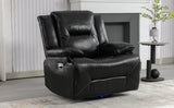 360&deg Swivel and Rocking Home Theater Recliner Manual Recliner Chair with a LED Light Strip for WF323621AAB