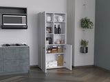 Riner Multistotage 67" H with 5-tier storage shelves and 2 doors, White B097P199734