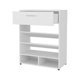 FM FURNITURE Onawa Modern Shoe Rack with Drawer, White B128P293860