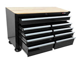9 DRAWERS MULTIFUNCTIONAL TOOL CART WITH WHEELS AND WOODEN TOP W1102139262
